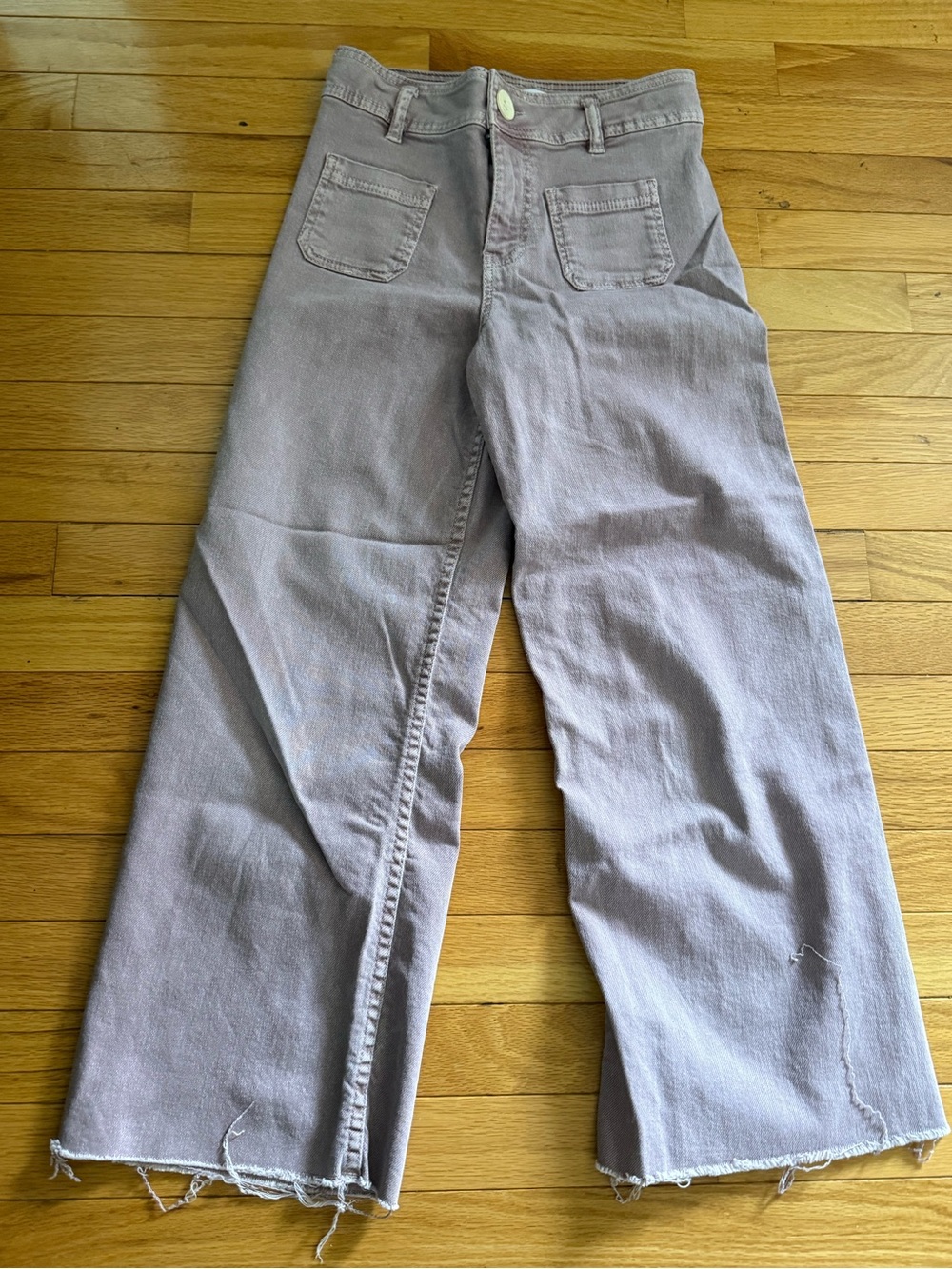 Zara Pink-Gray Wide-Leg Kids Jeans
